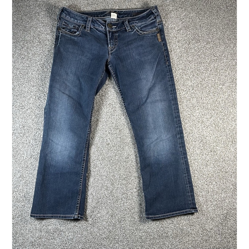 Silver Jeans Santorini Capri Womens Size 31 Distressed Stretch